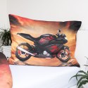 Pościel bawełniana 140x200 Motor Motorbike Red czarny czerwony poszewka 70x90