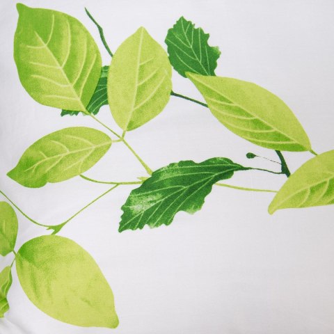 Pościel satynowa 180x200 biała zielona liście 1516/1 Satynlove 5