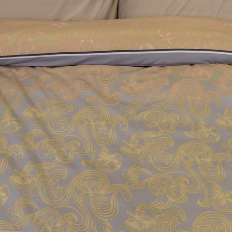 Pościel z mikrofibry 160x200 szara złota glamour ornamenty pasy 12202 Darymex