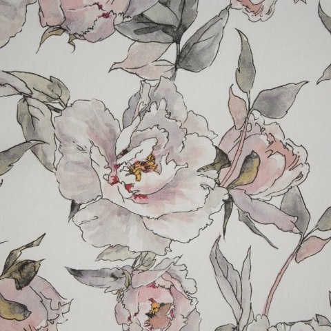 Pościel z mikrowłókna 160x200 Lea 04 kwiaty różowa pudrowa szara D91