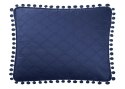 Poszewka z pomponami 50x70 granatowa Pompoo pompony romby glamour dekoracyjna do narzuty