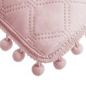 Poszewka z pomponami 50x70 pudrowa różowa Pompoo pompony romby glamour dekoracyjna do narzuty
