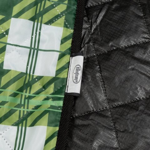 Koc piknikowy 130x145 krata zielony biały Eurofirany