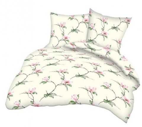 Pościel z kory 160x200 kremowa różowa magnolia A835 Kora 23