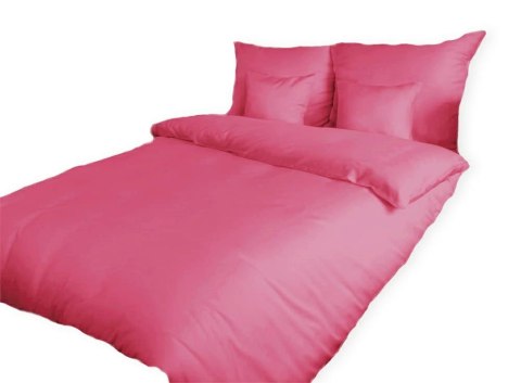 Pościel z kory 160x200 różowa 08 jednobarwna zapinana na guziki 100% bawełna