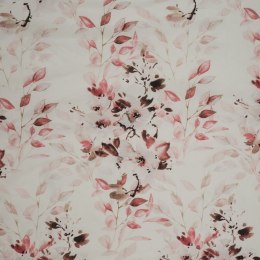 Pościel z mikrofibry 140x200 Powdery kwiaty biała różowa pudrowa z jedną poszewką mikrofibra D91