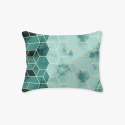 Poszewka bawełniana 40x40 geometria turkusowa złota 1591N Classic