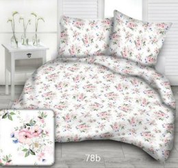 Poszewka bawełniana 40x60 78b biała kwiat jabłoni listki zielone zapinana na zamek