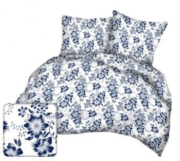 Poszewka z kory 40x40 biała granatowa kwiaty A1035 Kora 23
