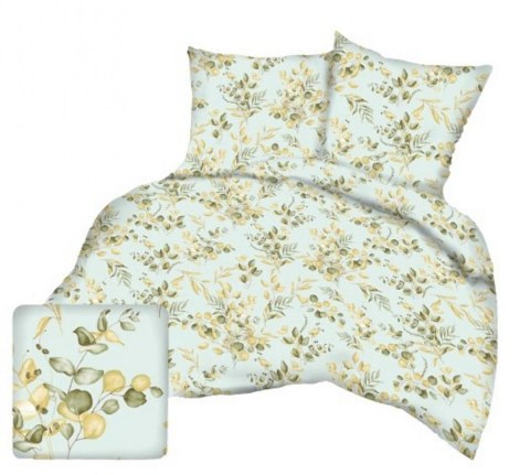 Poszewka z kory 40x40 miętowa zielona listki A1162 Kora 23