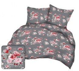 Poszewka z kory 40x40 szara czerwona kwiaty A124 Kora 23