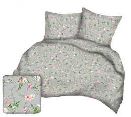 Poszewka z kory 50x60 szara różowa kwiaty A1121_2 Kora 23