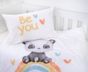 Pościel bawełniana 100x135 Tęczowa panda biała kolorowa dziecięca do łóżeczka H23