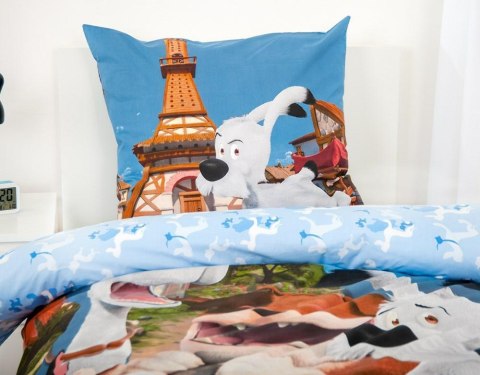 Pościel bawełniana 140x200 IDefix i niezłomni niebieska kolorowa poszewka 70x90 H23