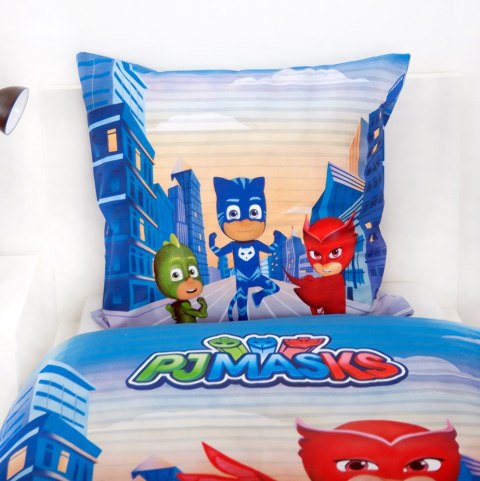 Pościel bawełniana 140x200 PJ Masks niebieska poszewka 70x90 H23