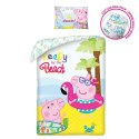 Pościel bawełniana 140x200 Świnka Peppa kolorowa PE-3266BL poszewka 70x90 + worek bawełniany Halantex