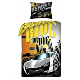 Pościel świecąca w ciemności 140x200 Szybcy i wściekli żółta FF-7676BL poszewka 70x90 Halantex