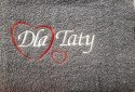 Prezent dla Taty ręcznik 70x140 Dla Taty szary serduszka w pudełku na Dzień Taty