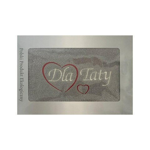 Prezent dla Taty ręcznik 70x140 Dla Taty szary serduszka w pudełku na Dzień Taty