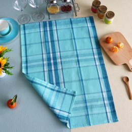 Ścierka kuchenna 45x65 Fair turkusowa kratka bawełniana I 23