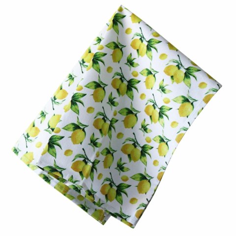 Ścierka kuchenna 45x65 Lemon biała zielona żółta bawełniana I 23