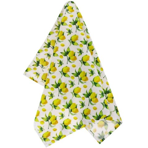 Ścierka kuchenna 45x65 Lemon biała zielona żółta bawełniana I 23