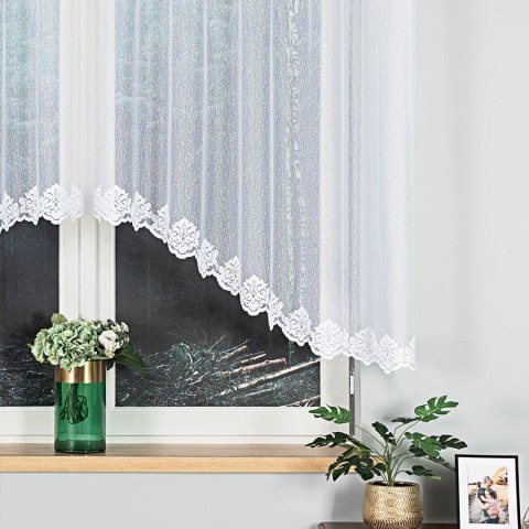 ŻAKLINA Firanka żakardowa gotowa, szerokość 300 x wysokość 140cm, kolor 001 biały 023405/FBL/001/300140/1