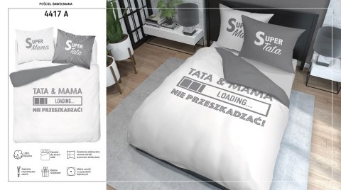 Pościel bawełniana 160x200 tata & mama nie przeszkadzać 4417 A Holland 35