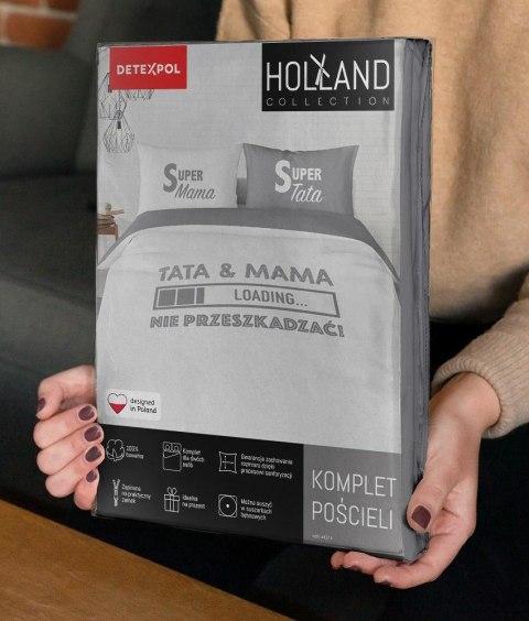 Pościel bawełniana 160x200 tata & mama nie przeszkadzać 4417 A Holland 35
