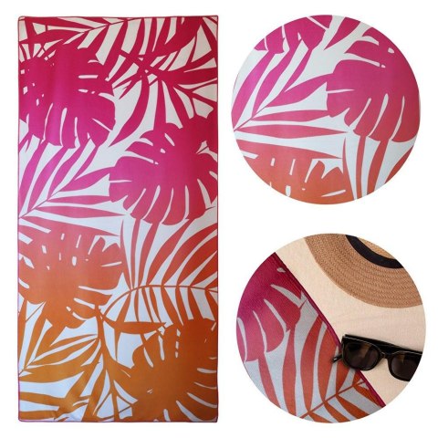 Ręcznik plażowy Summer Pink 70x140 Monstera różowy