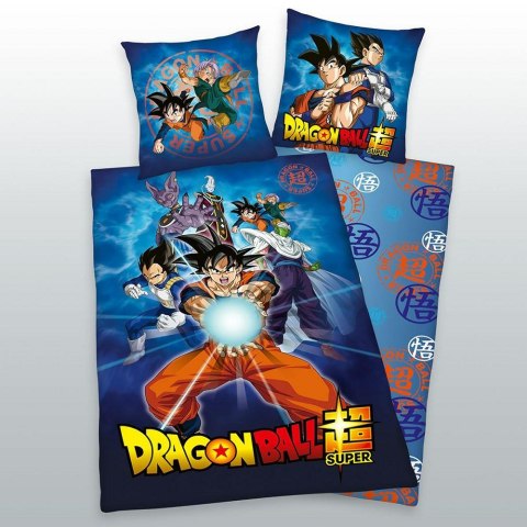 Pościel bawełniana 135x200 Dragon niebieska z jedną poszewką 80x80 H23