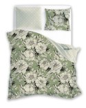 Pościel bawełniana 160x200 Flovery 002 kwiaty zielona 23 Faro