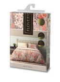 Pościel bawełniana 220x200 Flovery 003 kwiaty beżowa morelowa 23 Faro