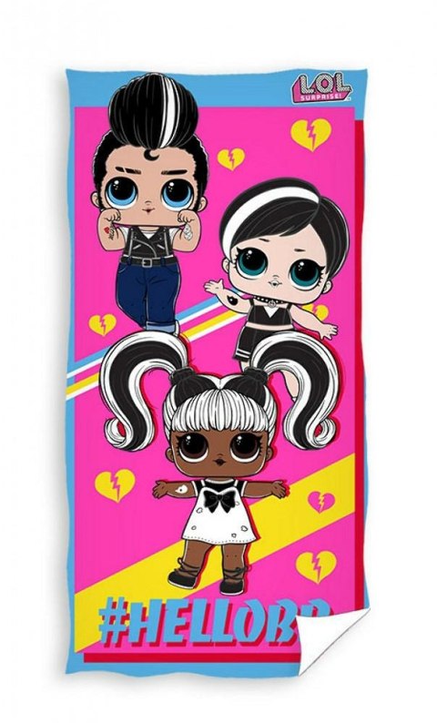 Ręcznik dziecięcy 70x140 Laleczki LOL różowy plażowy bawełniany C23