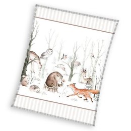 Koc z mikrofibry 110x140 Zwiarzęta leśne 4098 C23