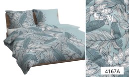 Pościel bawełniana 160x200 miętowa liście 4167 A bawełna Max