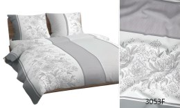 Pościel bawełniana 160x200 szara kwiaty 3053 F bawełna Max