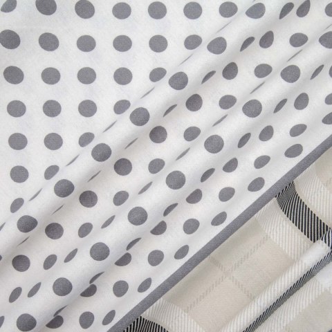 Pościel flanelowa 140x200 Kratka beżowa szara z jedną poszewką 31499/1 Flanela 3 Darymex