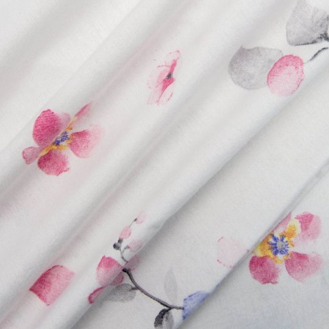 Pościel flanelowa 140x200 Kwiaty biała różowa z jedną poszewką 31501/1 Flanela 3 Darymex