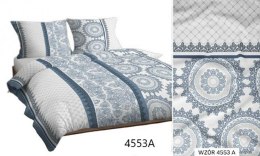 Pościel flanelowa 140x200 niebieska rozeta 4553 A Flanela Max