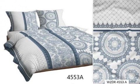 Pościel flanelowa 140x200 niebieska rozeta 4553 A Flanela Max