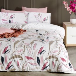 Pościel flanelowa 160x200 Liście biała pudrowa 31502/1 Flanela 3 Darymex