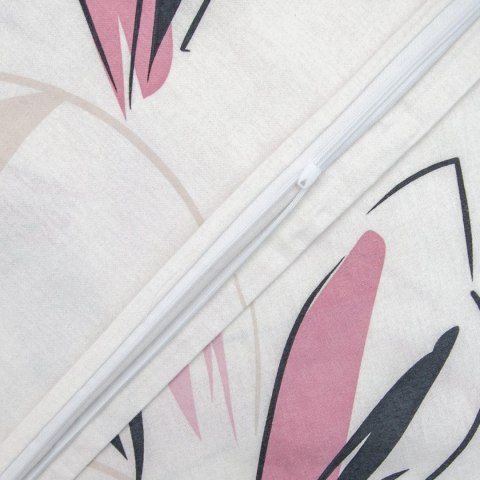 Pościel flanelowa 160x200 Liście biała pudrowa 31502/1 Flanela 3 Darymex