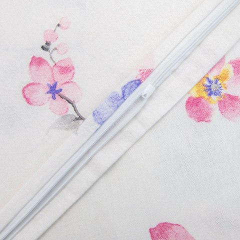 Pościel flanelowa 220x200 Kwiaty biała różowa 31501/1 Flanela 3 Darymex