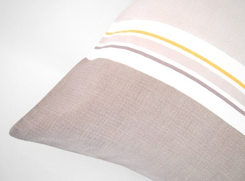 Pościel satynowa 160x200 Ecco Vero pudrowa beżowa pasy Frotex 1