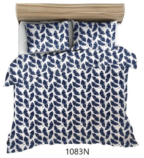 Poszewka bawełniana 40x40 biała granatowa piórka 1083 N bawełna Max