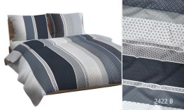 Poszewka bawełniana 40x40 granatowa szara pasy 2422 B bawełna Max