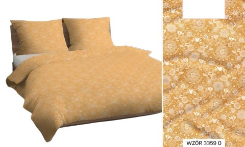 Poszewka bawełniana 40x40 miodowa kwiaty 3359 O bawełna Max