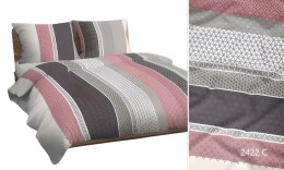 Poszewka bawełniana 40x40 pudrowa szara pasy 2422 C bawełna Max
