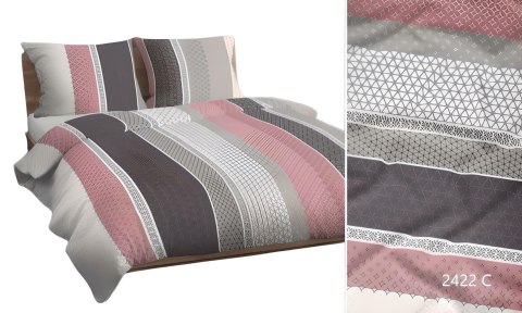 Poszewka bawełniana 40x40 pudrowa szara pasy 2422 C bawełna Max